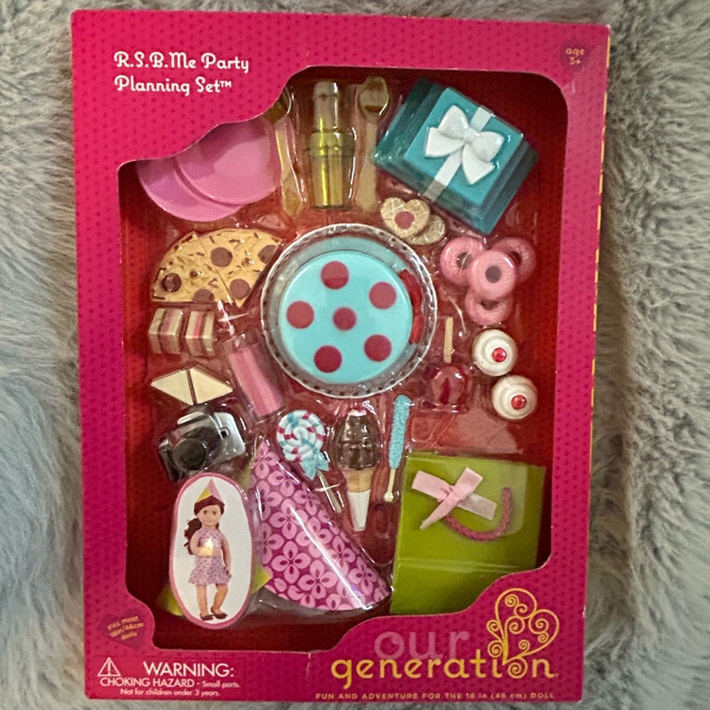 Our Generation R.S.B. Me Party Planning Set for 18” dolls - NEW in box!